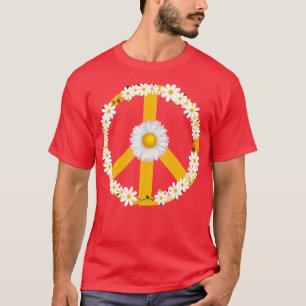 Hippie Gift Daisy Peace Sign T-Shirt