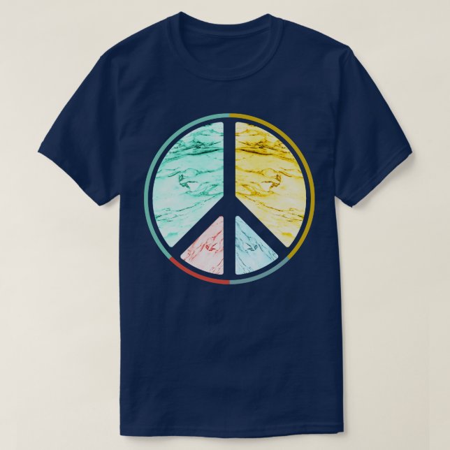 Hippie Gift Idea Peace Sign T-Shirt (Design Front)
