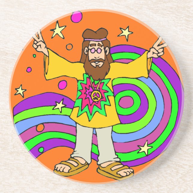"hippie gifts" "father's day" coaster (Front)