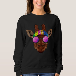Hippie Giraffe Love Peace Sign 70s Hippie Animal Sweatshirt