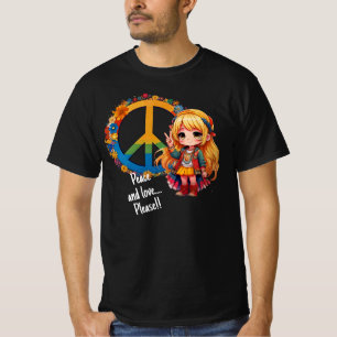 Hippie Girl peace and love t-shirt