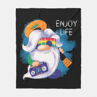 Hippie Gnome: Enjoy Life  Fleece Blanket