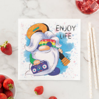 Hippie Gnome: Enjoy Life  Napkin