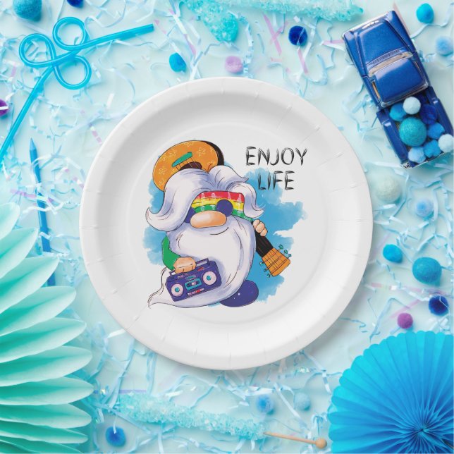 Hippie Gnome: Enjoy Life  Paper Plate (Party)