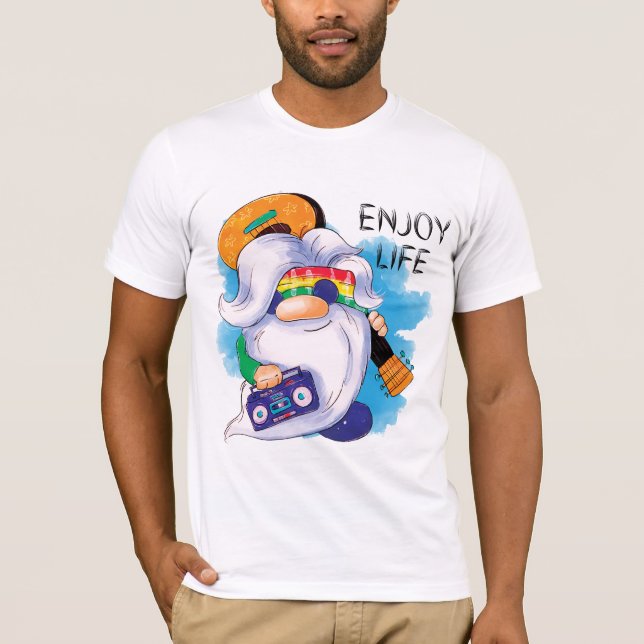 Hippie Gnome: Enjoy Life  T-Shirt (Front)