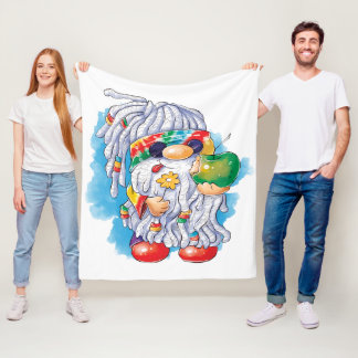 Hippie Gnome: Sharing is Caring  Fleece Blanket