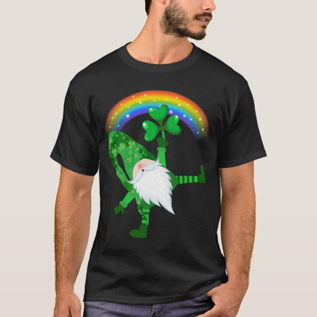 Hippie Gnomes St Patrick's Day Hippie Clover T-Shirt (Front)