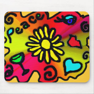 hippie grafitti mouse pad