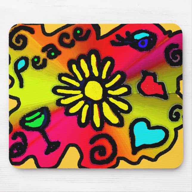 hippie grafitti mouse pad (Front)