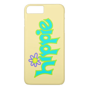 Hippie Graphic Turquoise Lime Green Word Art iPhone 8 Plus/7 Plus Case