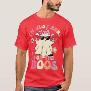 Hippie Groovy I'm Just Here For The Boos Halloween T-Shirt