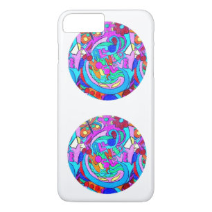 hippie groovy love circles iPhone 8 plus/7 plus case