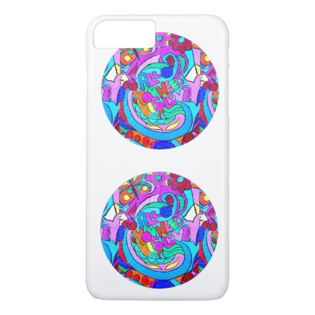 hippie groovy love circles Case-Mate iPhone case (Back)