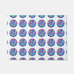 hippie groovy love circles doormat