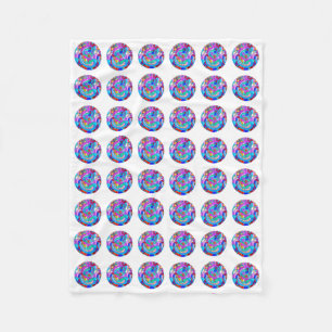 hippie groovy love circles fleece blanket