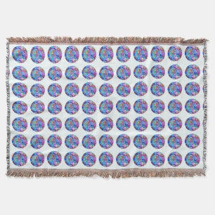 hippie groovy love circles throw blanket