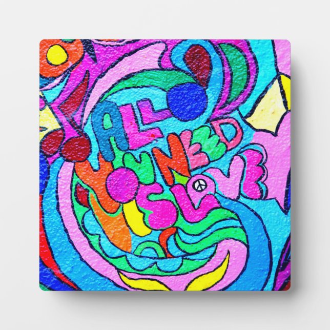 hippie groovy love plaque (Front)