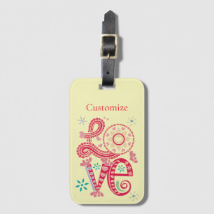 Hippie Groovy Love Sign Thunder_Cove Luggage Tag