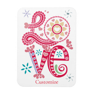 Hippie Groovy Love Sign Thunder_Cove Magnet