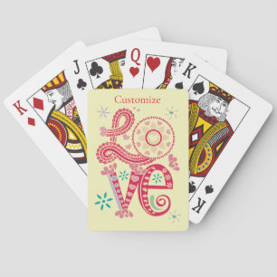 Hippie Groovy Love Sign Thunder_Cove Playing Cards