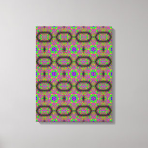 hippie groovy psychedelic 6-point stars canvas print