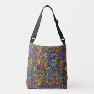 Hippie Groovy Psychedelic Design Thunder_Cove Crossbody Bag