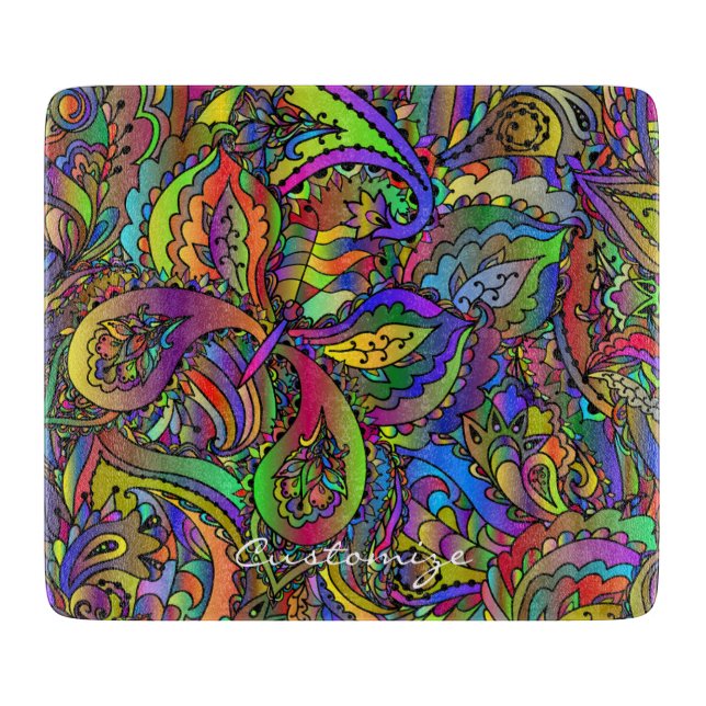 Hippie Groovy Psychedelic Design Thunder_Cove Cutting Board (Front)