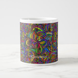 Hippie Groovy Psychedelic Design Thunder_Cove Large Coffee Mug