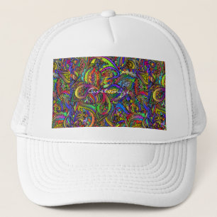 Hippie Groovy Psychedelic Design Thunder_Cove Trucker Hat