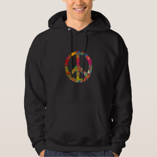 Hippie Groovy Psychedelic Woodstock Bohemian Pea Hoodie