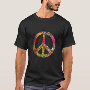 Hippie   Groovy Psychedelic Woodstock Bohemian Pea T-Shirt