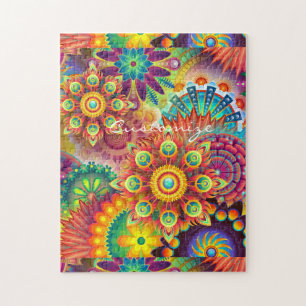 Hippie Groovy Techno Psychedelic Thunder_Cove Jigsaw Puzzle