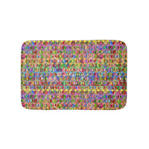 hippie groovyThunder_Cove peace symbols Bath Mat