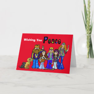 Hippie Group Groovy Christmas Card