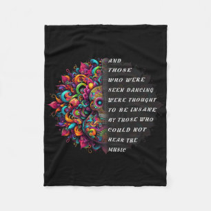 Hippie Guitar And Those Who Were Seen Dancing Peac Fleece Blanket