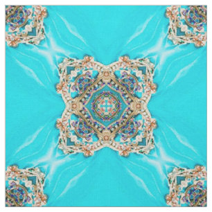 Hippie Gypsy Ethnic turquoise aqua blue bohemian Fabric