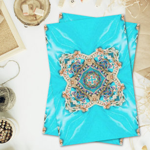 Hippie Gypsy Ethnic turquoise aqua blue bohemian Tissue Paper