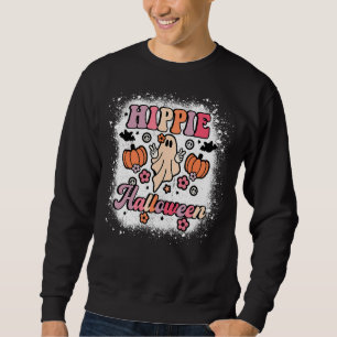 Hippie Halloween 70 s Vibes Cute Ghost Sweatshirt
