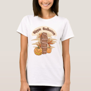 Hippie Halloween Cute Ghost Funny Halloween Groovy T-Shirt