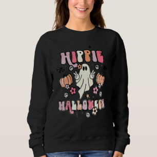 Hippie Halloween Ghost 60s 70s Costume Groovy Spoo Sweatshirt