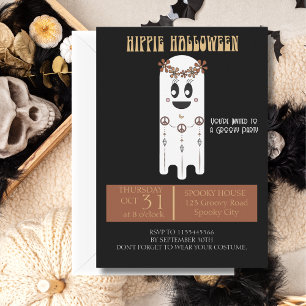 Hippie Halloween Ghost Invitation