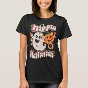 Hippie Halloween Ghost Outfit Costume Retro Groovy T-Shirt