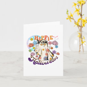 Hippie Halloween Ghost Retro Halloween Card