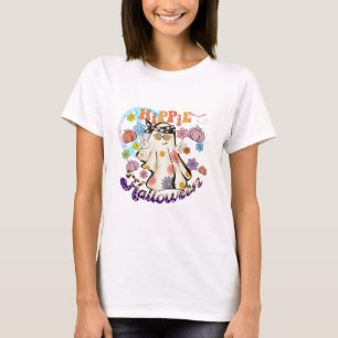 Hippie Halloween Ghost Retro Halloween T-Shirt
