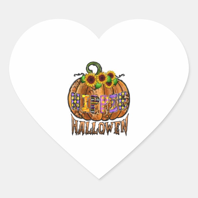 Hippie Halloween Heart Sticker (Front)