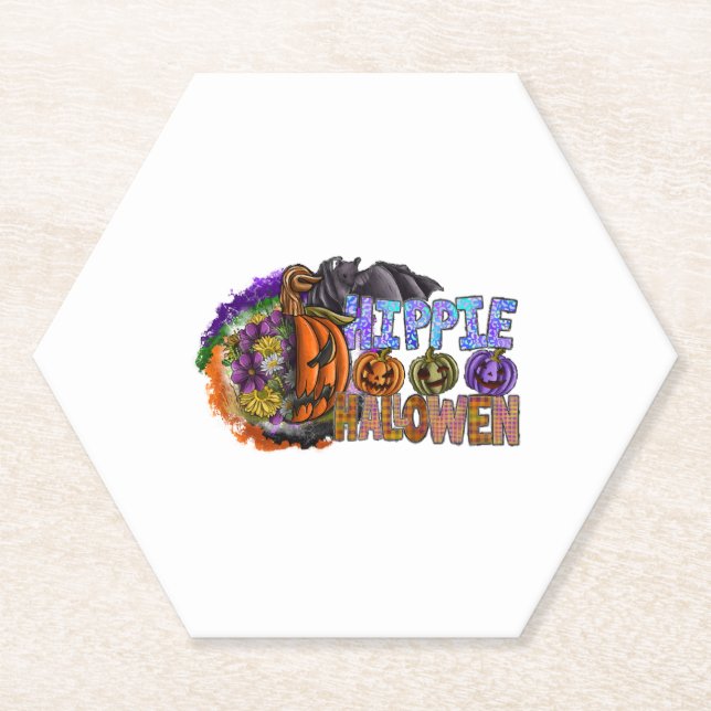 Hippie Halloween   Paper Coaster (Front)