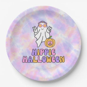 Hippie Halloween Tie Dye Paper Plates