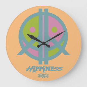 Hippie Happiness ICON HIppie Happy by Masanser Large Clock