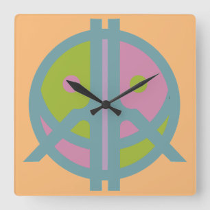 Hippie Happiness ICON HIppie Happy by Masanser Square Wall Clock