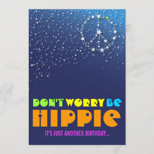 Hippie Happy 30th Birthday Peace Party Invitations